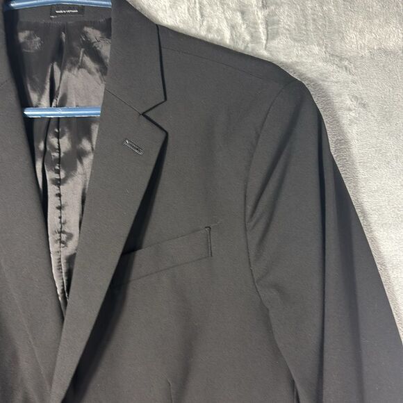 J. Ferrar Black Two Button Business Sport Coat Blazer Jacket Size 40R Slim Fit - Picture 3 of 12